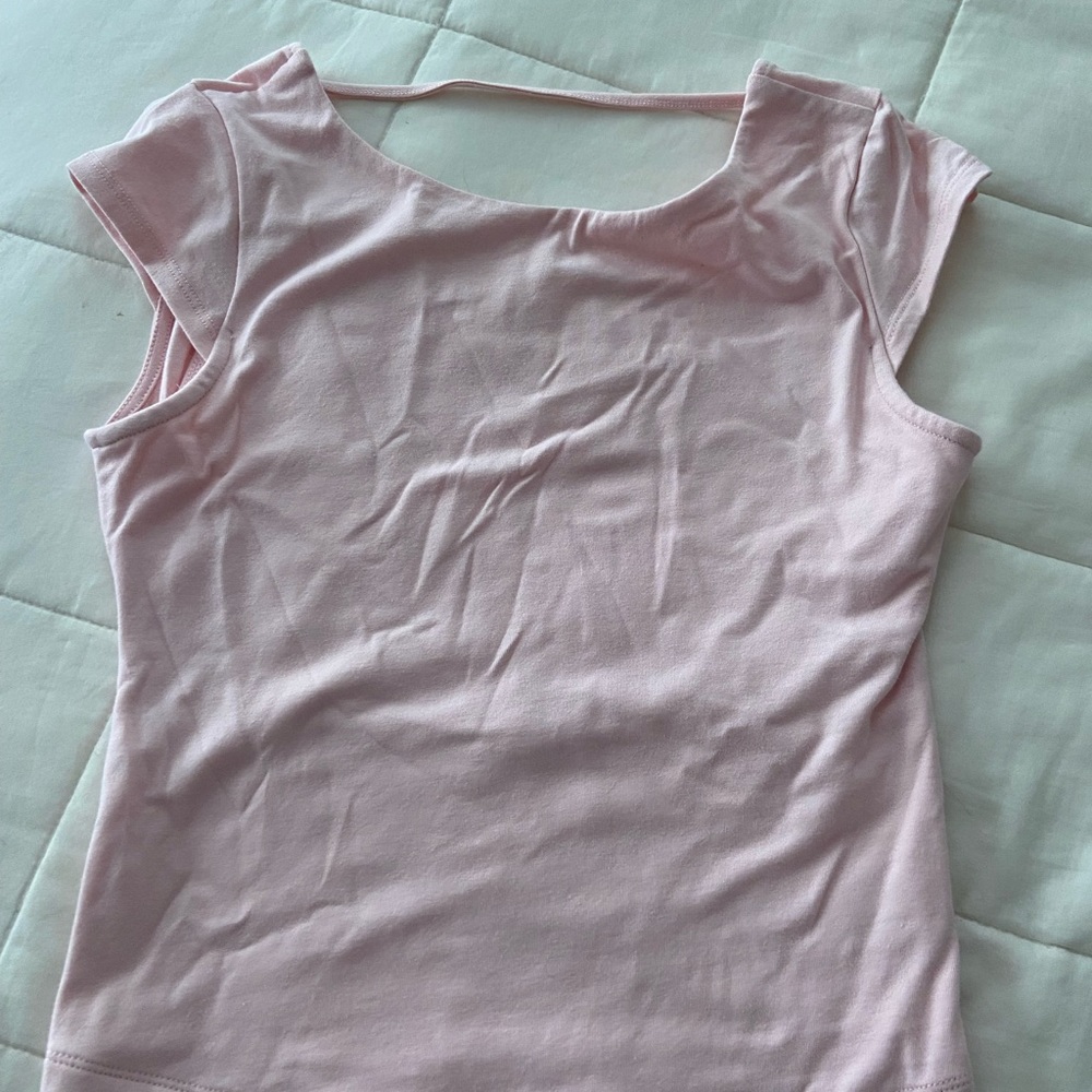 LIGHT PINK OPEN BACKED GARAGE TEE - NWT